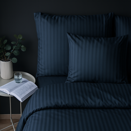 Niebieska (Denim) Poszewka Adamaszek 70x80  Hoteline Deco™ Collection