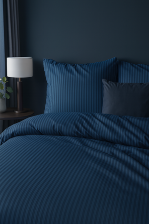Niebieska (Denim) Poszewka Adamaszek 70x80  Hoteline Deco™ Collection